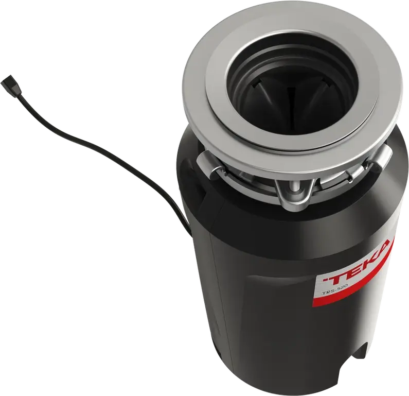 Distrugător de resturi alimentare Teka TRS 520, 0.5 hp (370 W), Cameră măcinare Inox 857 ml, Tratament Antimicrobian, Reducere Zgomot, Negru