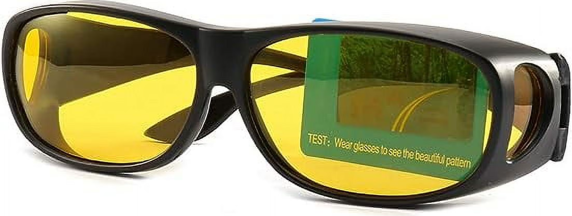 HD Vision Driving Glasses Set - Polarized Anti-Glare Night Vision Glasses, Yellow Lens, Black Frame, Hard Case, Pouch, Cloth, Screwdriver - 285g - HD Clarity