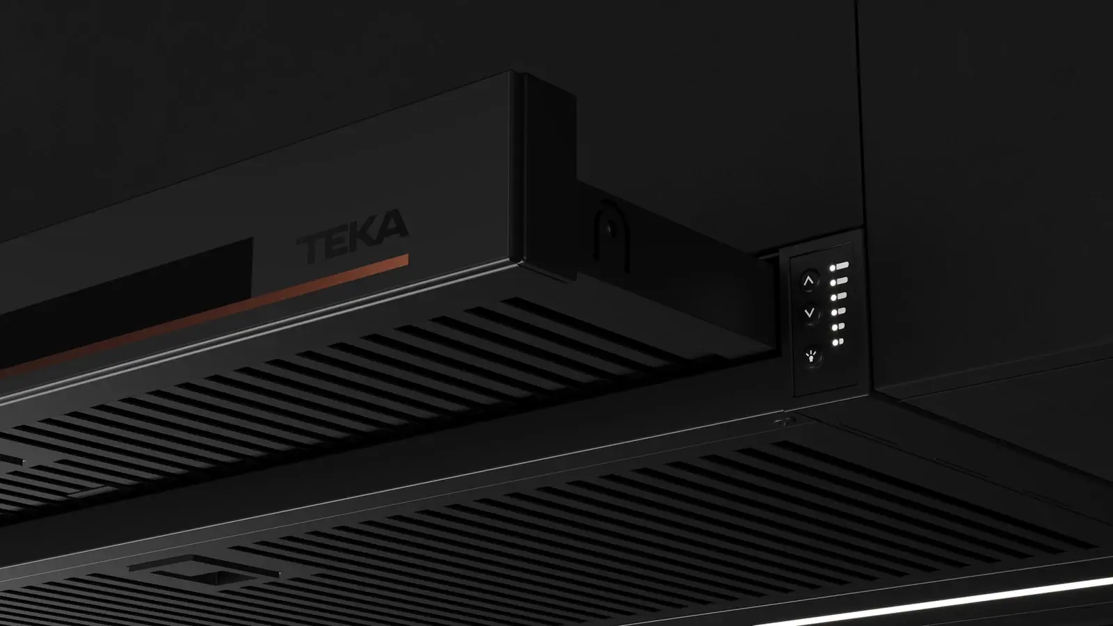 Teka CNL 6415 Plus G1 Infinity Built-in Telescopic Hood, 600mm, Matte Black & Copper, EcoPower Motor, A Energy Class, LED Lighting, Glass Front