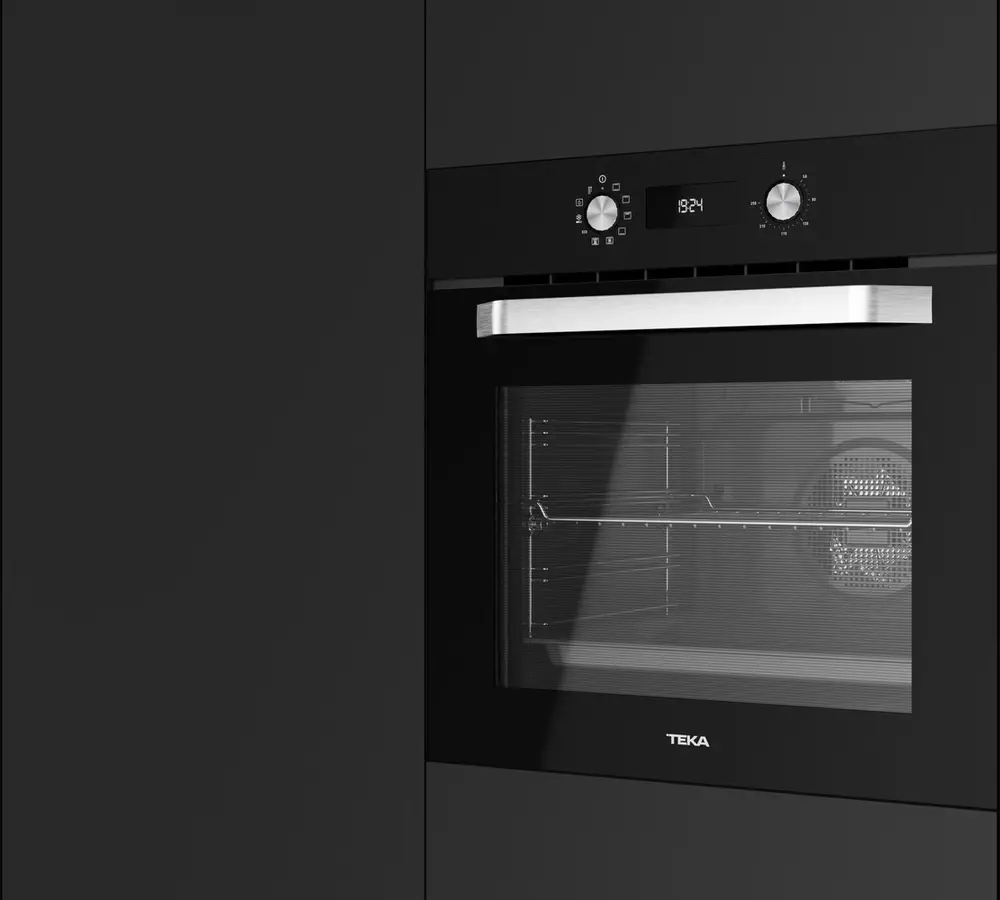 Teka HCB 6535 BK Multifunction Built-in Oven, Black Crystal, 70L Capacity, Energy Class A+, 8 Cooking Functions, HydroClean Steam Cleaning, 59.5x59.5 cm