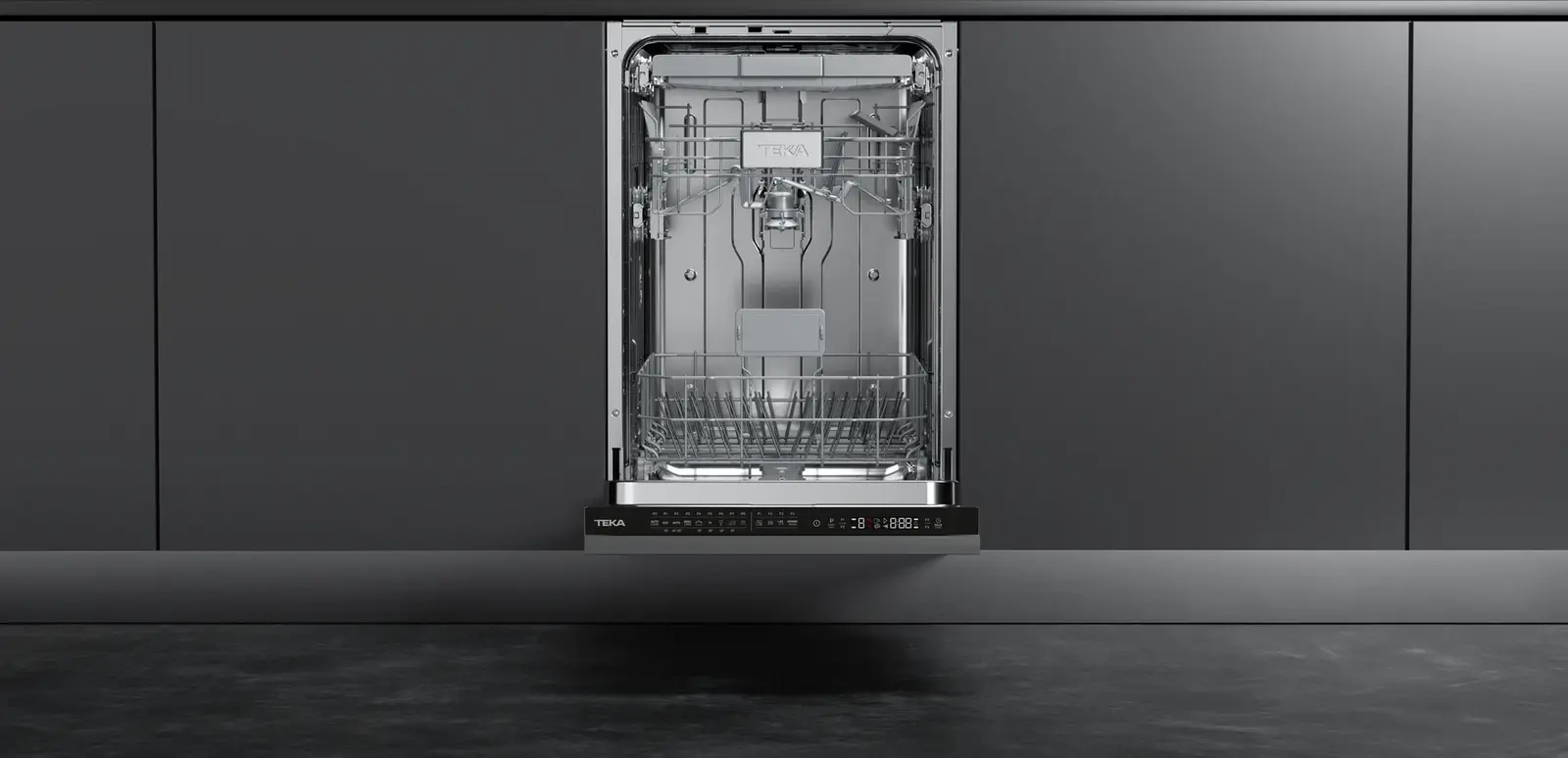 Teka Maestro DFI 74960 Fully Integrated Dishwasher, 45 cm, 10 Place Settings, IonClean Antibacterial, Premium Drying with Auto-Door, 9 Programs, Class C