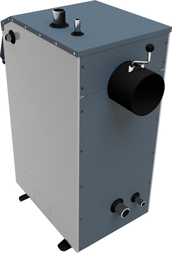 ATAR E Solid Fuel Boiler 12 kW, Manual Loading for Wood, Coal, Pellets, Briquettes, Heating Area up to 120 m², 82% Efficiency, Grey