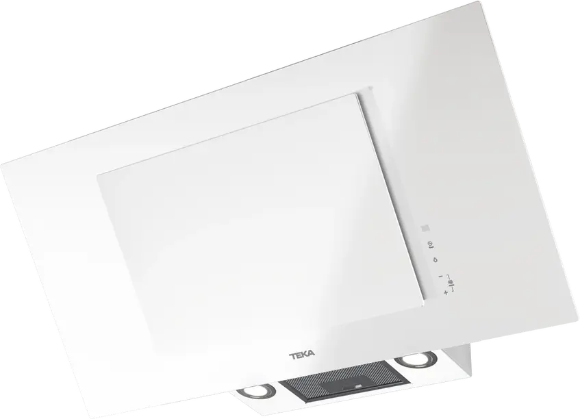 Teka DVT Pro 98660 TBS WH Vertical Decorative Hood, White Marble Glass Design, 900mm, Dual Aspiration Contour System, Touch Control, LED, FreshAir