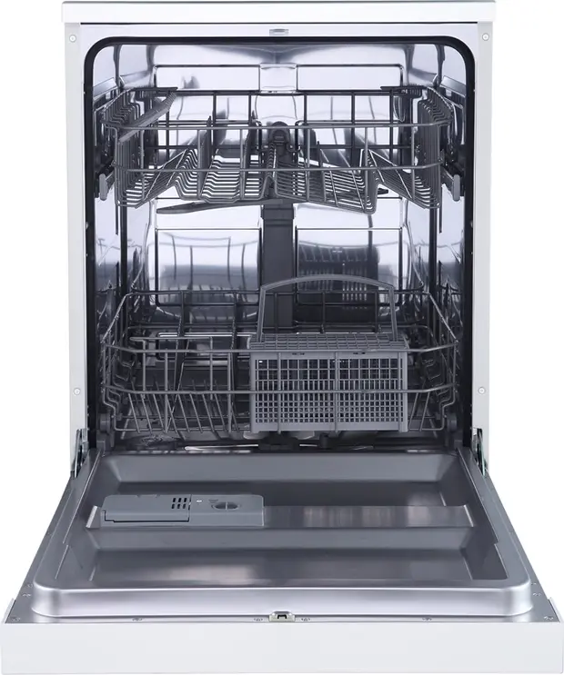 Midea MFD60S120W-HR Freestanding Dishwasher, 12 Place Settings, 6 Programs, White, Half Load, Extra Drying, Delay Start, 60x60x85 cm