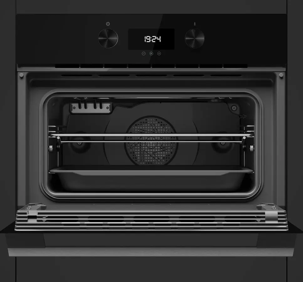 Teka HLC 8440 C FBK FullBlack Edition Compact Multifunction Oven with Microwave, HydroClean ECO, Crystal Clean Enamel, A+ Energy Class, 40L, Black Glass