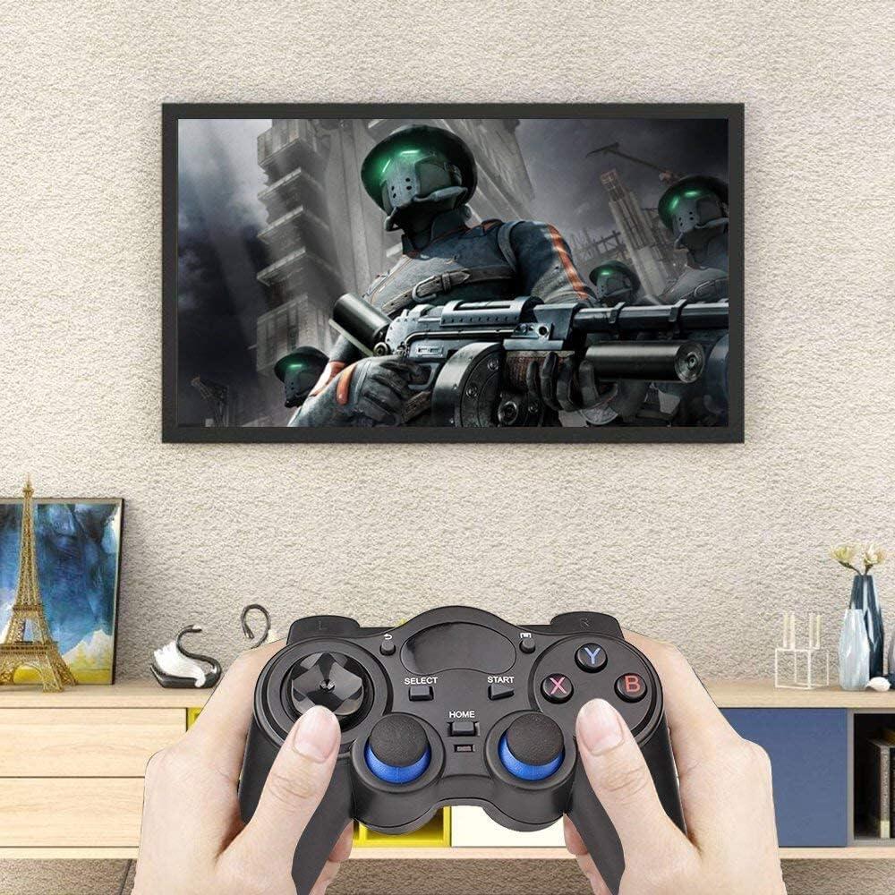 2.4G Wireless Gamepad for PS3 Android PC - Ergonomic Plug-and-Play Controller with USB Receiver, OTG Adapters, Smartphone Holder, 10m Range