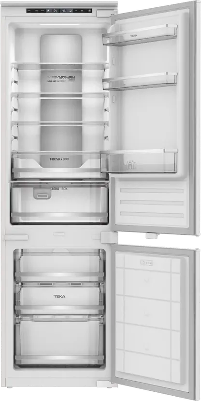 Frigider Înglobabil Combinat Teka RBF 73380, LongLife No Frost, ZeroBox și VitaCare Box, Clasa Energetică E, Capacitate Totală 244L, Alb