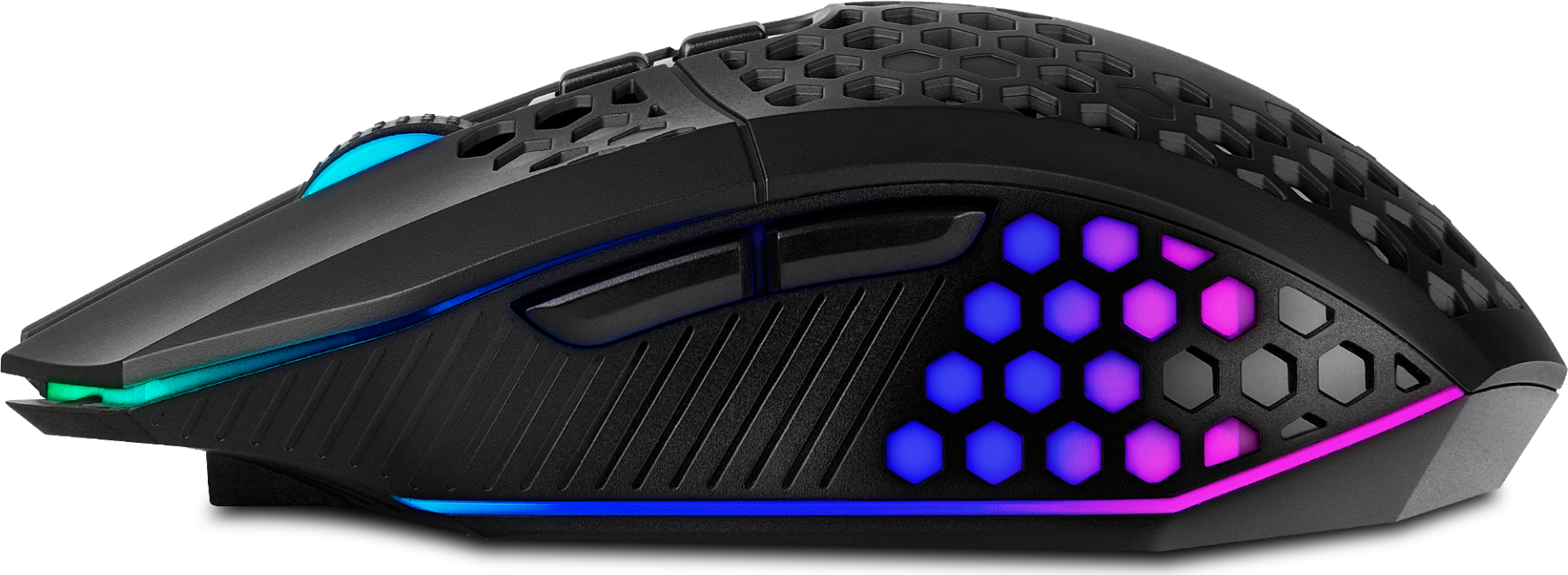 SVEN RX-G940W Wireless Gaming Mouse, Silent Buttons, Honeycomb Shell, RGB, 3600 DPI, 7 Buttons, 2.4GHz, Rechargeable