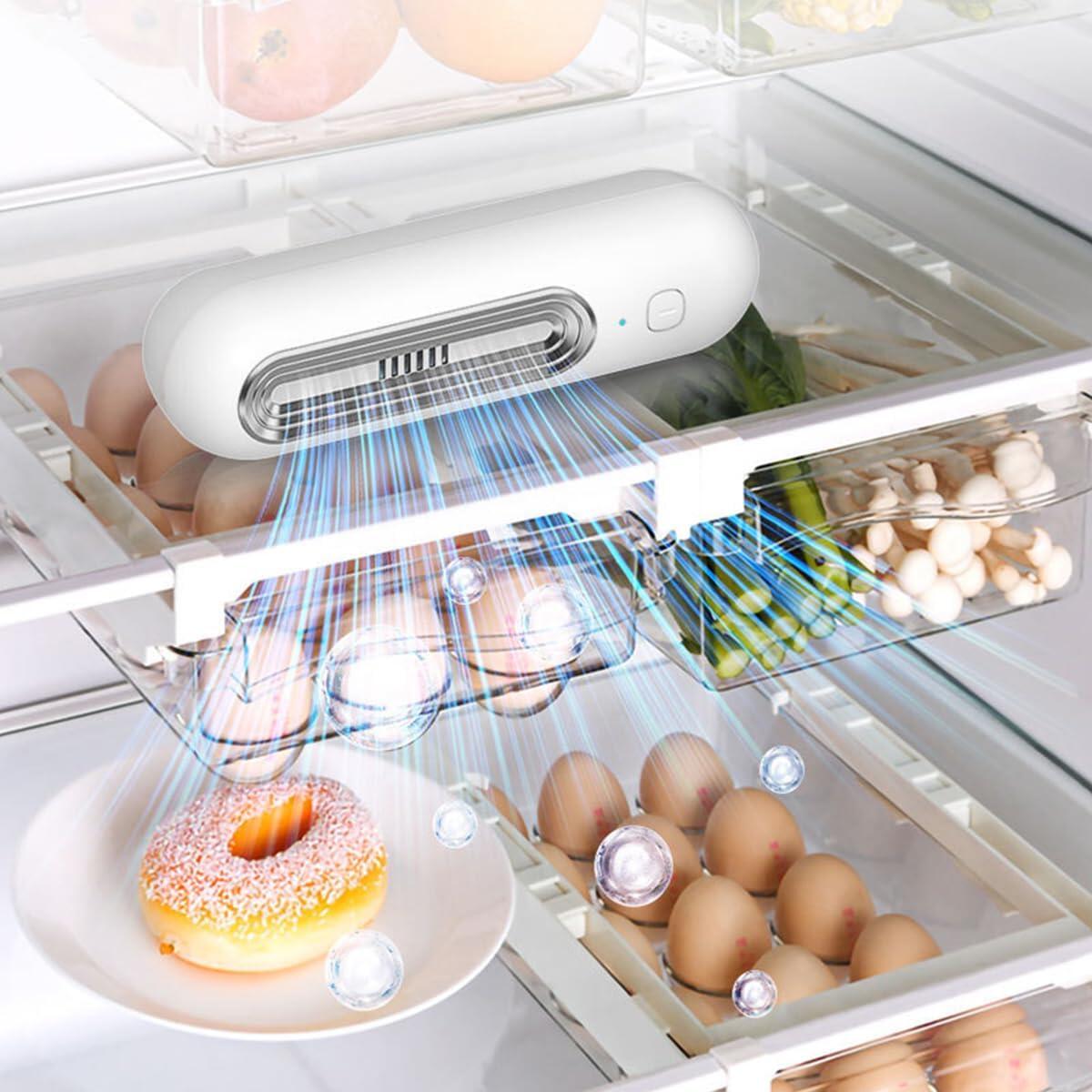 WANGCL Refrigerator Deodorizer W8, Rechargeable Ozone Generator, 2000mAh Battery, 2 Modes, Air Purifier for Fridge, Wardrobe and Shoe Cabinet