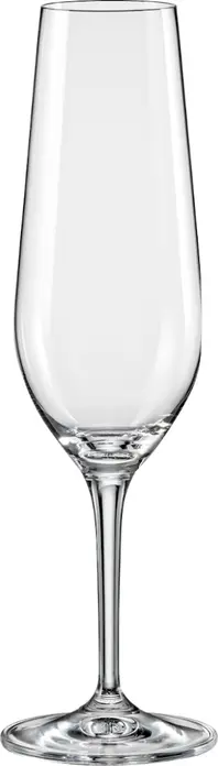 Набор из 2 предметов бокалов для шампанского Bohemia Crystal Amoroso, 200 мл, безсвинцовый хрусталь, высокая тонкая ножка, можно мыть в посудомоечной машине, 231 мм