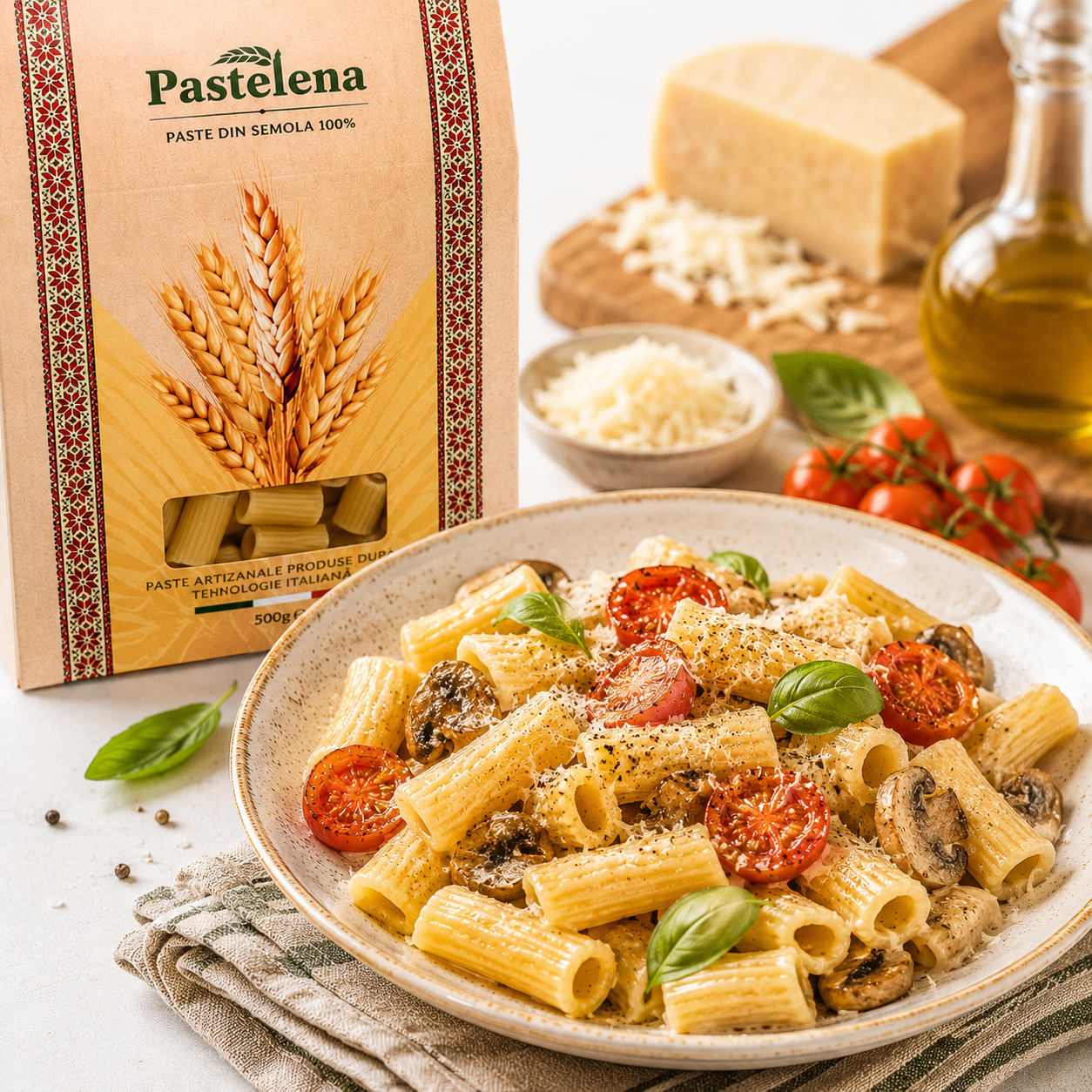 Pastelena Premium Pasta Pipe Rigate, 100% Durum Wheat Semolina, Group A Class 1 Extra Quality, Italian Technology, Al Dente Texture, No Preservatives, 500g, Made in Moldova