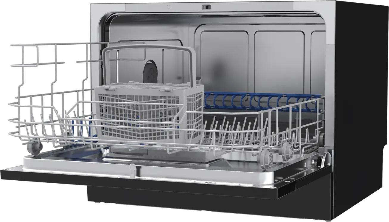 Teka LC 24700 BK Compact Free Standing Dishwasher, Black, 6 Place Settings, 7 Programs, AquaSafe, Extra-Drying, Electronic Display, 55x50x43.8 cm