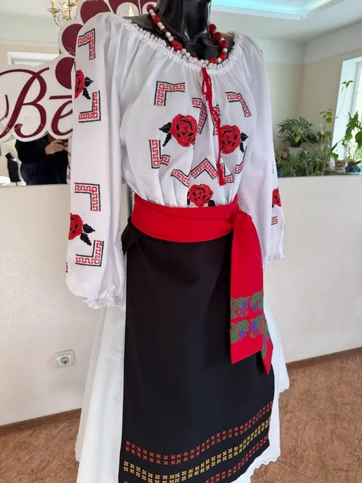 Benefis J 0149(4502) Traditional Moldavian National Skirt for Women and Girls, Natural Materials, Size L