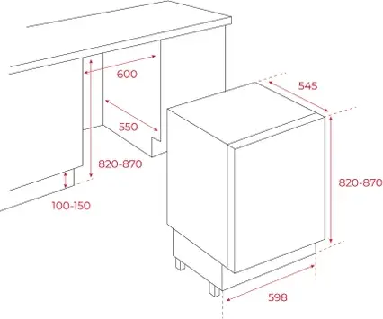 Congelator încorporabil sub blat Teka RSF 41160 BU, Volum net 87L, 4 Stele, Control Electronic, 3 Sertare, Usă Reversibilă, Clasa Energetică E, 82x59.8x54.5 cm
