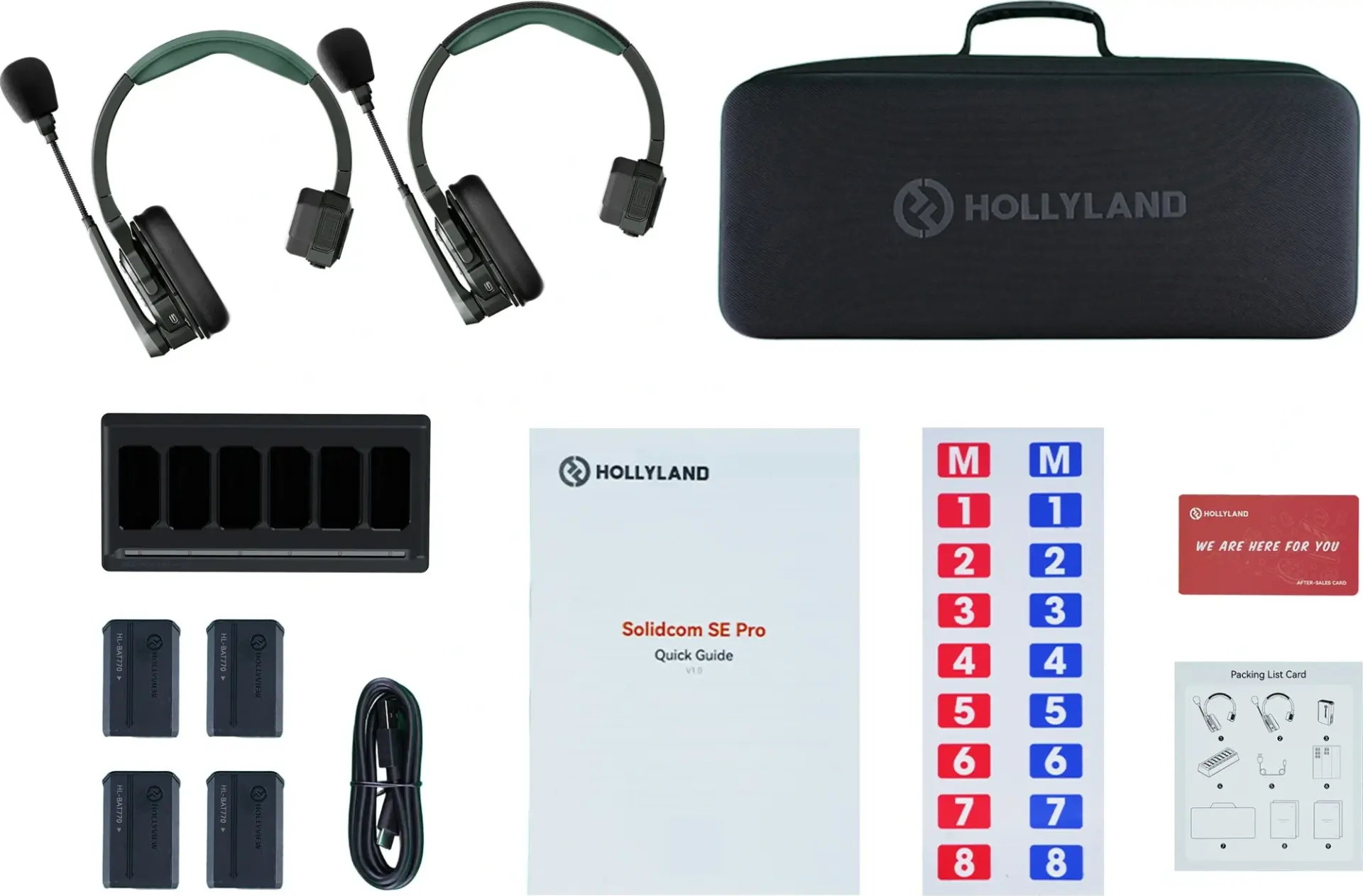 Sistem Intercom Wireless Full-Duplex Hollyland Solidcom SE 2S, 2.4GHz, Raza 350m, Anulare Zgomot ENC, Autonomie 12h, 2 Casti