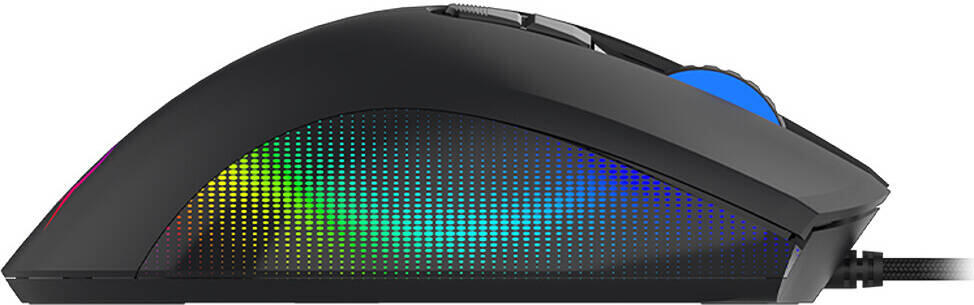 Mouse Gaming Aqirys Phoenix, Senzor Optic PixArt 3327 pana la 12000 DPI, 8 Butoane Programabile, Switch-uri Huano, Iluminare RGB, Cablu Impletit, Negru