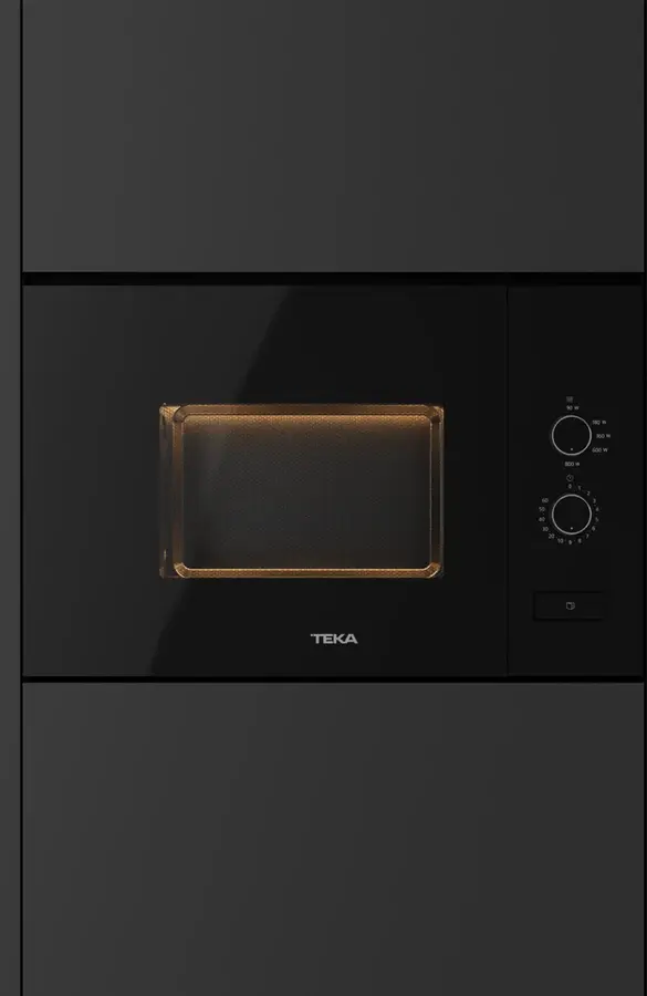 Teka ML 820 FI BK Built-in Microwave Oven with Quartz Grill, 1250W Power, 20L Capacity, Stainless Steel Cavity, Black Crystal Finish