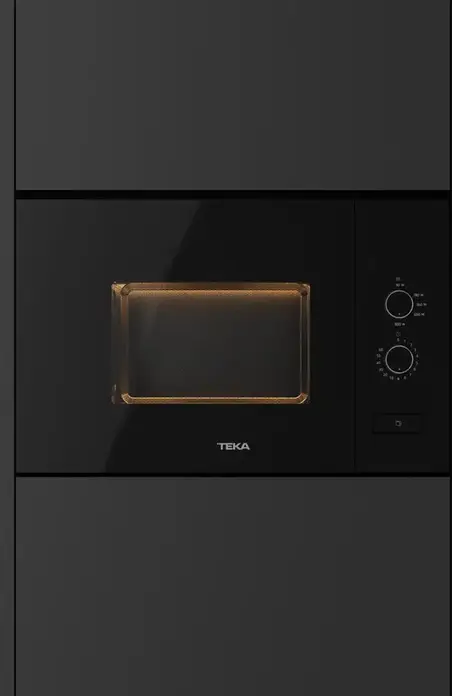 Teka ML 820 FI BK Built-in Microwave Oven with Quartz Grill, 1250W Power, 20L Capacity, Stainless Steel Cavity, Black Crystal Finish