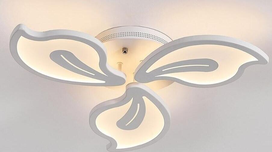 ProLed Caroli Three 66W LED Chandelier, 4620lm, Dimmable CCT 3000K-6500K, Remote Control, White Acrylic/Metal Design