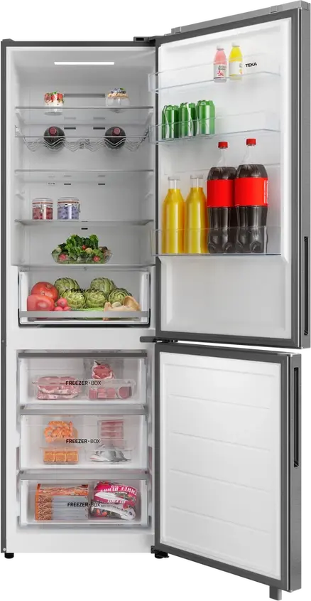Teka RBF 64650 SS Free-standing Combi Refrigerator with Bottom Freezer, Total No Frost, Inverter Motor, Stainless Steel, Energy Class C, 401L