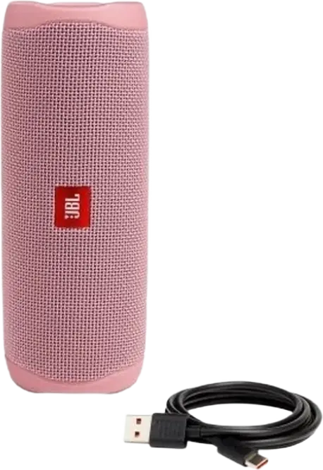 JBL Flip 5 Portable Bluetooth Speaker, Pink, 20W RMS, IPX7 Waterproof, 12h Battery Life, PartyBoost Stereo Pairing, USB Type-C Charging