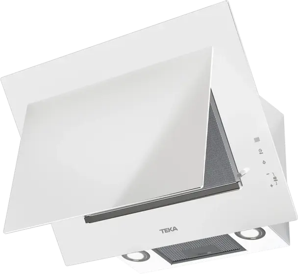 Hota Decorativă Verticală de Sticlă Teka DVT 68660 TBS, Albă, Aspirație Duală, Control Touch, 3+1 Viteze, Iluminare LED, Lățime 60cm, Urban Colors Edition