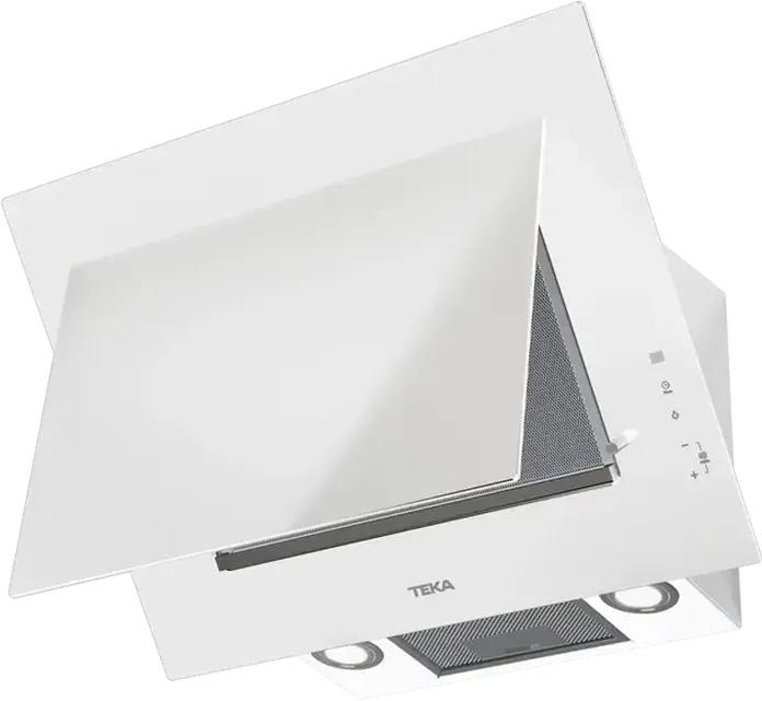 Hota Decorativă Verticală de Sticlă Teka DVT 68660 TBS, Albă, Aspirație Duală, Control Touch, 3+1 Viteze, Iluminare LED, Lățime 60cm, Urban Colors Edition
