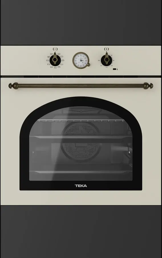 Teka HRB 6300 VN Country Style Multifunction Built-in Oven, SurroundTemp, 70L Capacity, 9 Functions, HydroClean PRO, Vanilla Rustic Finish, Class A