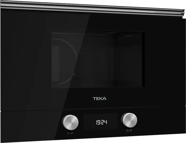 Teka ML 8220 BIS Built-in Microwave with Grill, Urban Colors Edition, Ceramic Base without Turntable, 22L Capacity, Stainless Steel Cavity, Black Glass