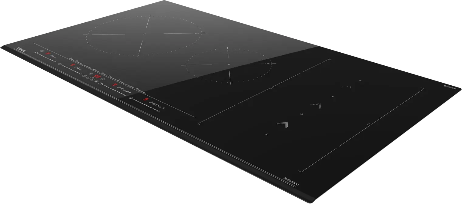 Teka IZS 96700 MasterSense Induction Flex Hob, 4 Zones with MultiSlider Touch Control, Power Plus, Ceramic Glass, 90cm, Night River Black