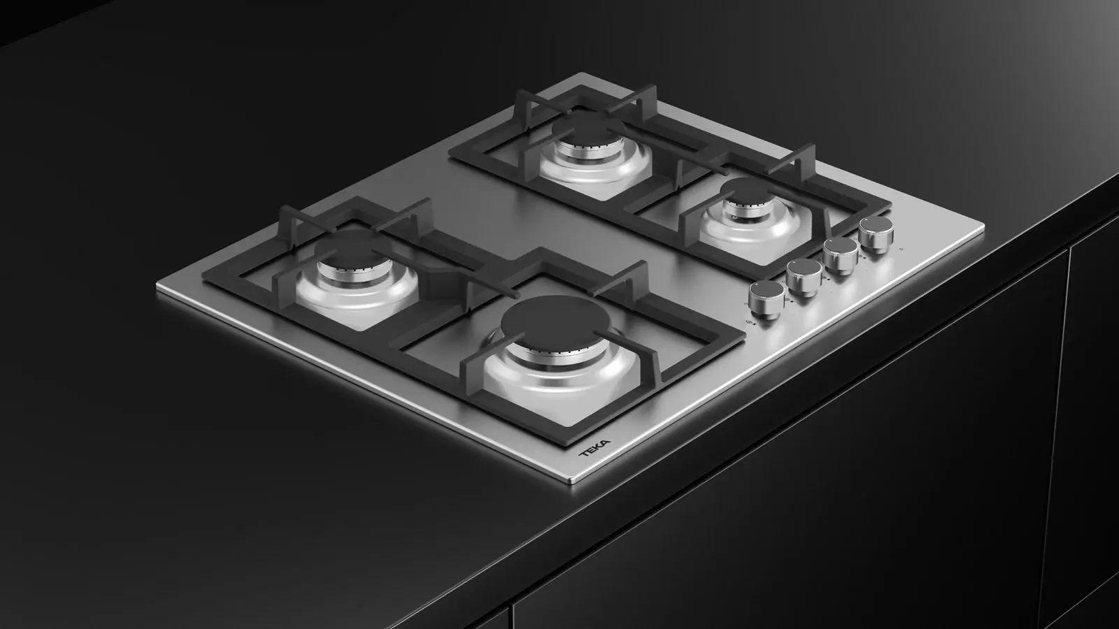 Газовая варочная панель Teka EFX 60.1 4G AI AL CI, 4 конфорки SABAF, чугунные решетки, матовая нержавеющая сталь, автоподжиг и газ-контроль, 60см