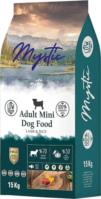 Mystic Mini Adult Dog Food Lamb and Rice, Super Premium Low Grain, FMIS Fresh Meat Technology, Small Breed Kibble, 15 kg