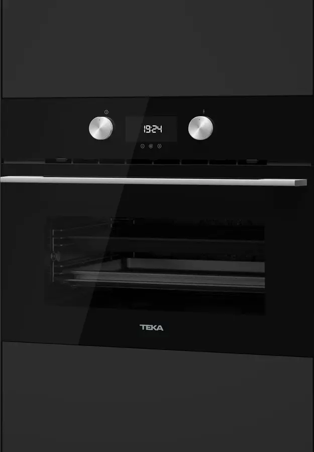 Teka HLC 8440 C BK Combi Multifunction SurroundTemp + Microwave Compact Oven, 40L, Night River Black, HydroClean ECO, Touch Control, 3400W