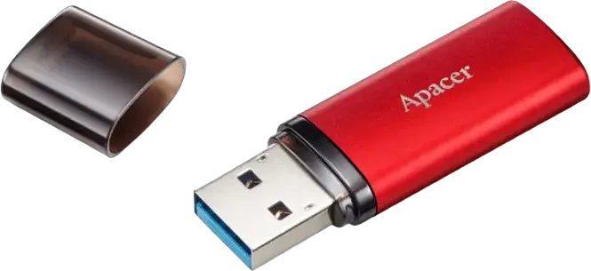Apacer AH25B USB 3.1 Gen 1 Flash Drive, High-Speed Metal Body Memory Stick with Contrast Design and Protective Cap Sunrise Red 64 GB