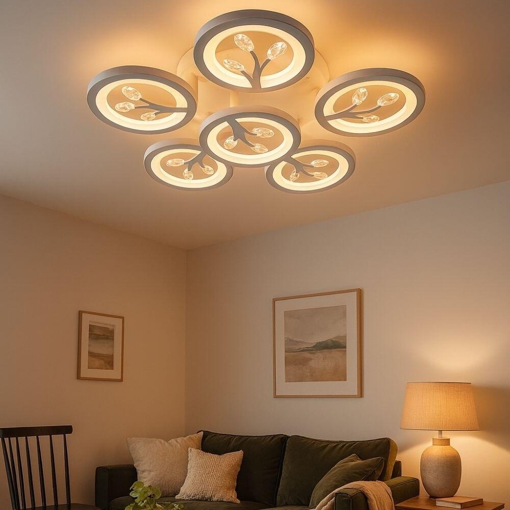 Lustra LED ProLED 120W, 14400lm, 3 Inele, Telecomanda, Intensitate Reglabila, Temperatura Culoare Variabila 3000K-6000K, Aluminiu Negru