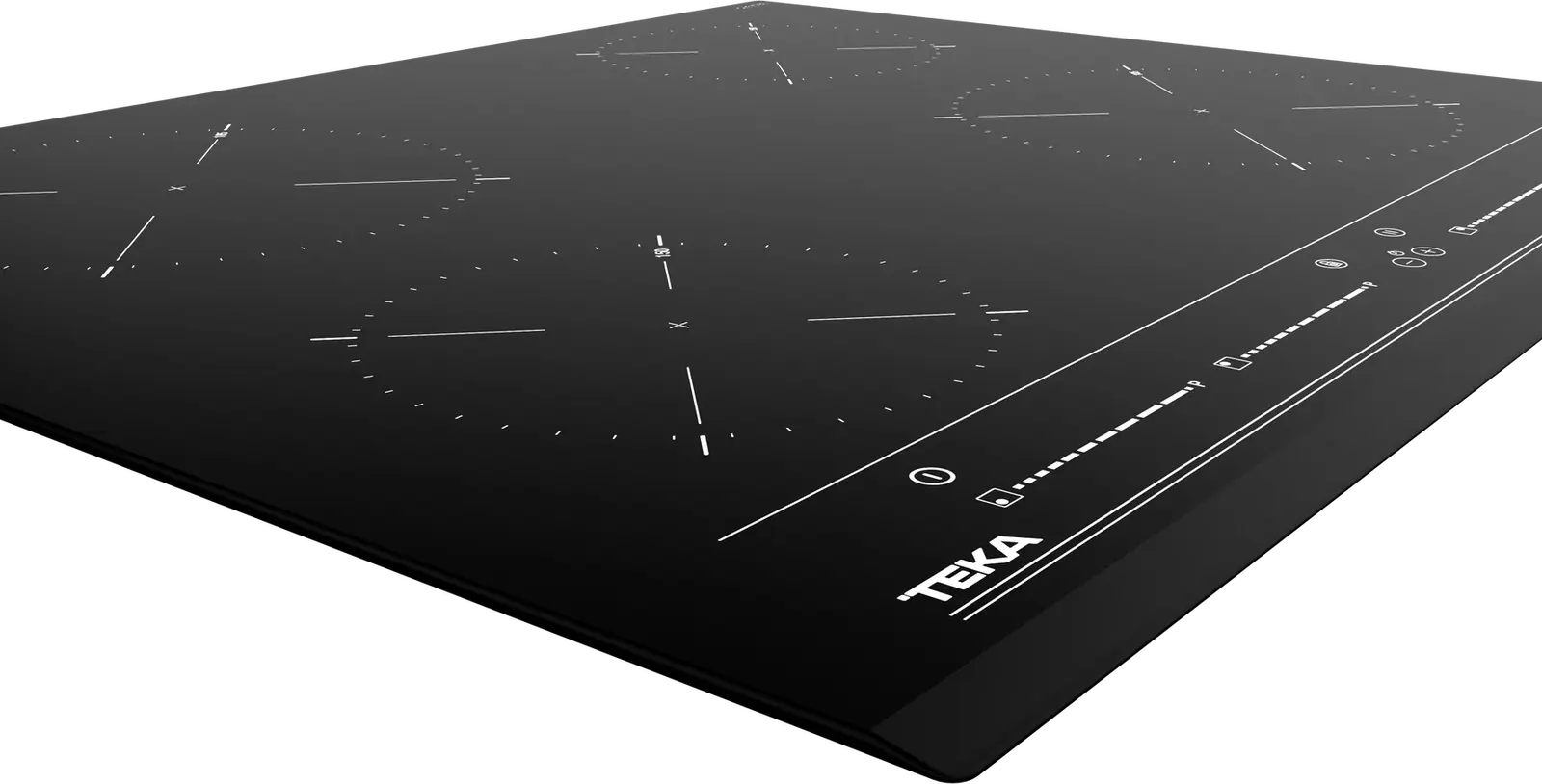 Teka IZC 64010 BK MSS Electric Induction Cooktop, 60 cm, 4 Zones, MultiSlider Touch Control, Power Plus, Child Lock, Black Bevelled Glass