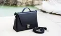 Handmade Women's Handbag, Brown, Natural Cow Leather Exterior and Pigskin Interior, Italian Hardware, 27x18x9 cm, Top Handle and Detachable Crossbody Strap