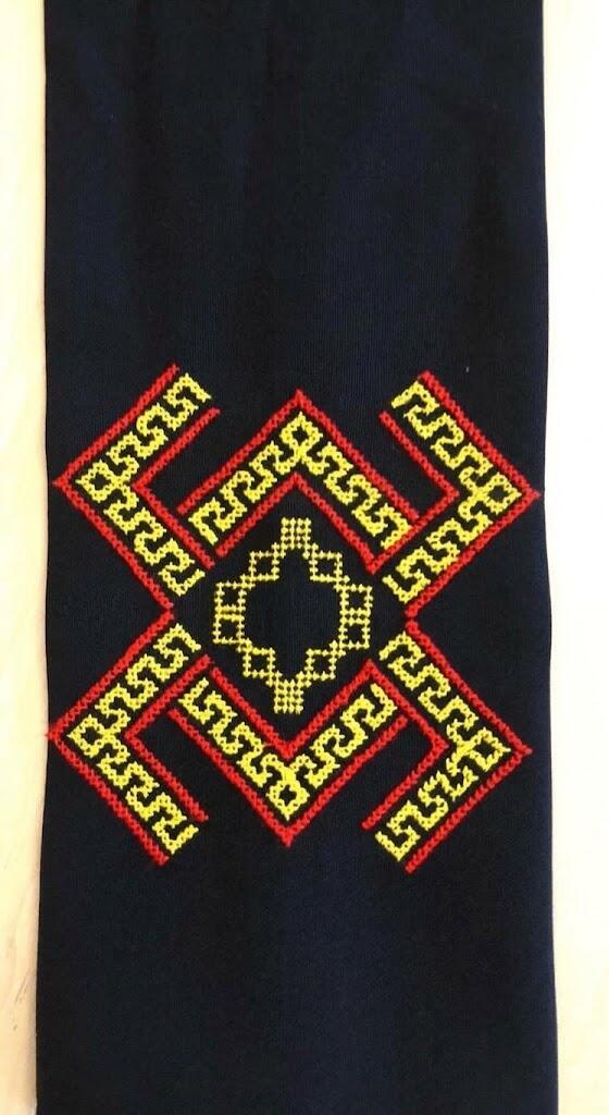 Benefis J 0360 Traditional Moldovan Belt, Black Gabardine with National Style Machine Embroidery, Women's Traditional Clothing