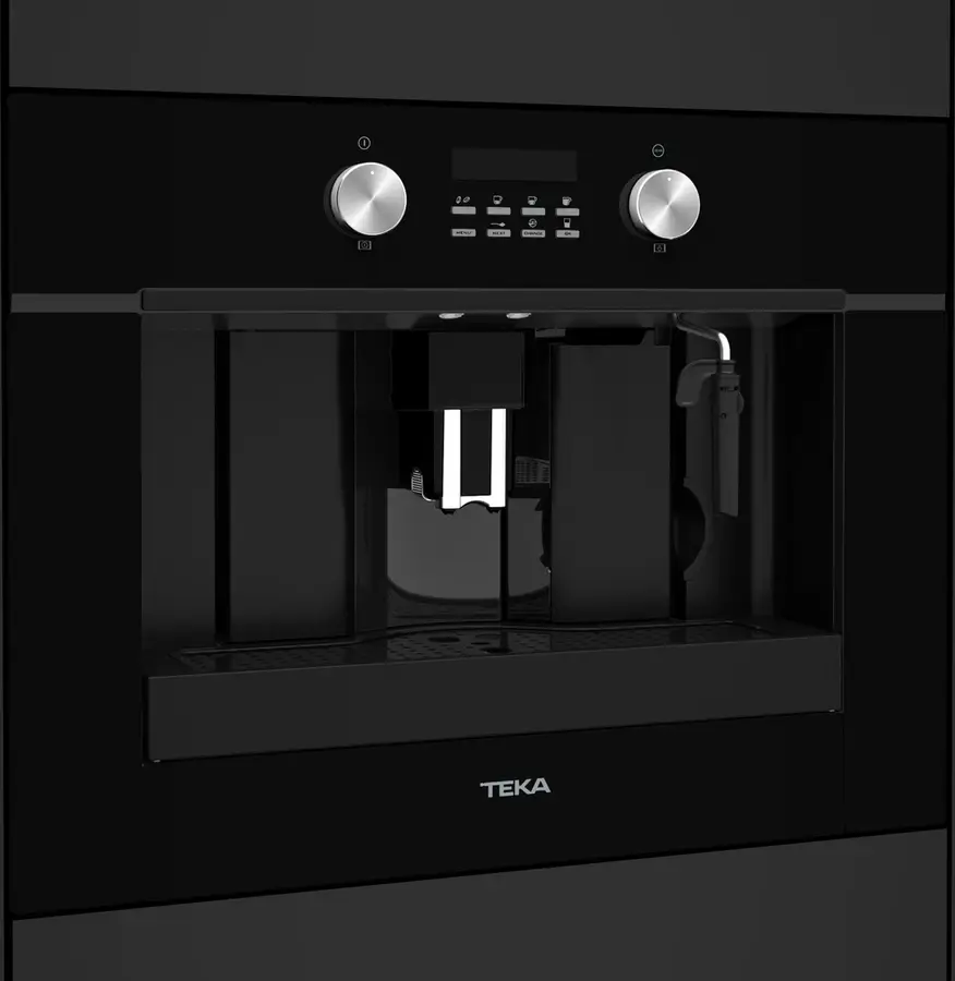 Aparat de cafea automatic incorporabil Teka CLC 855 GM, Negru Glass, Presiune 15 bar, rezervor 1.8L, rasnita de otel integrata, control touch, autocuratare