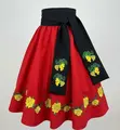 Benefis Молдавская национальная юбка J 0368, традиционная красная с желтой цветочной вышивкой, из натуральных материалов для девушек и женщин