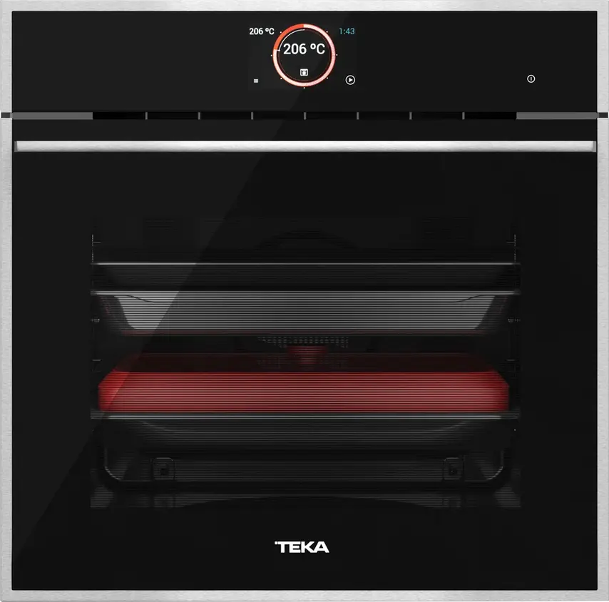 Cuptor Electric Multifunctional Teka iOVEN P SurroundTemp, Capacitate 70L, Clasa Energetică A+, Curățare DualClean Piroliză și HydroClean PRO, Control TFT Touch, Cristal Black