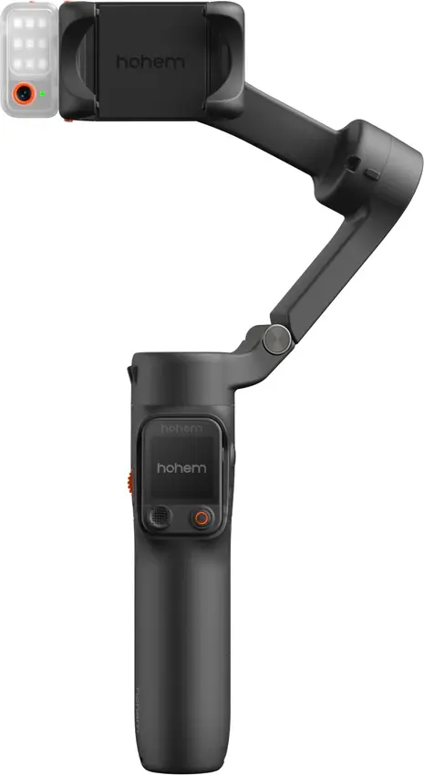 Hohem iSteady V3 Ultra 3-Axis Smartphone Gimbal Stabilizer with Detachable Touchscreen Remote, AI Tracking, Fill Light and Extension Rod - Shadow Black