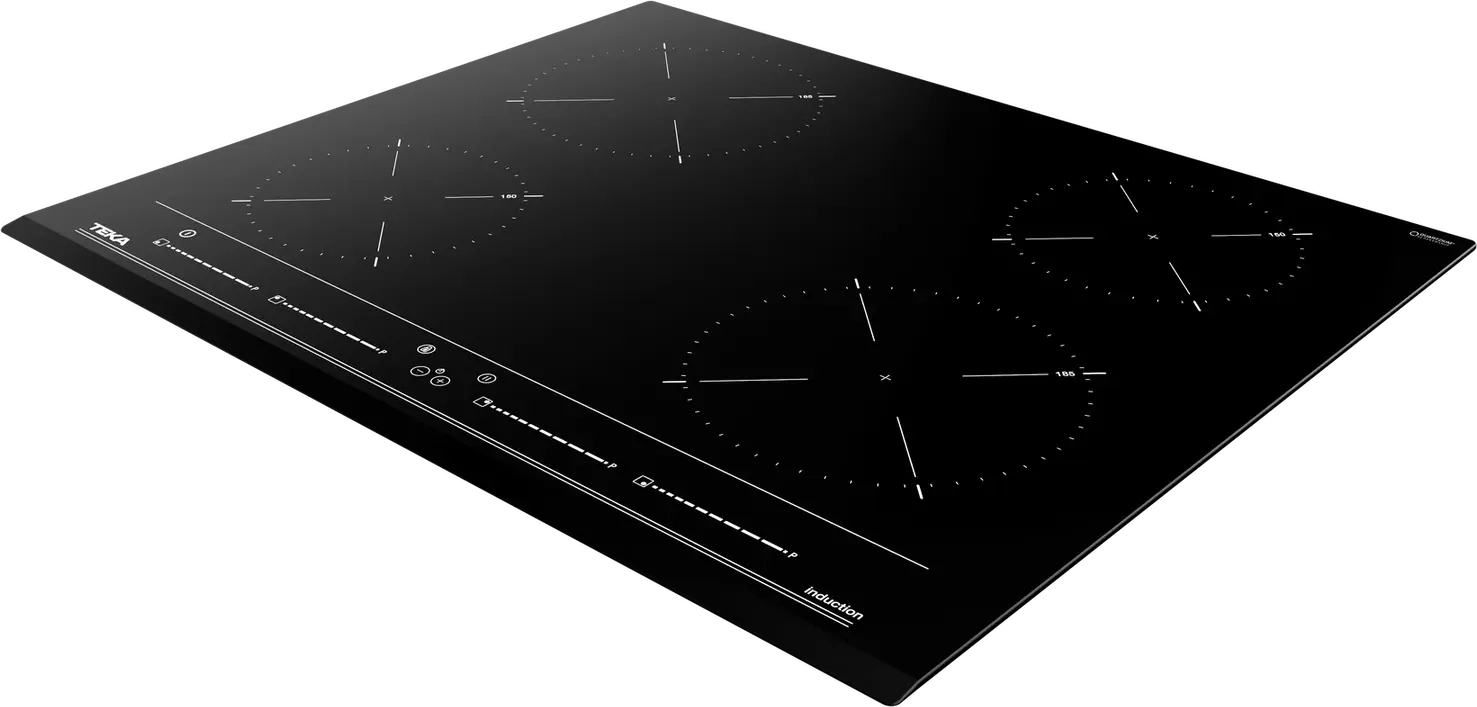 Teka IZC 64010 BK MSS Electric Induction Cooktop, 60 cm, 4 Zones, MultiSlider Touch Control, Power Plus, Child Lock, Black Bevelled Glass