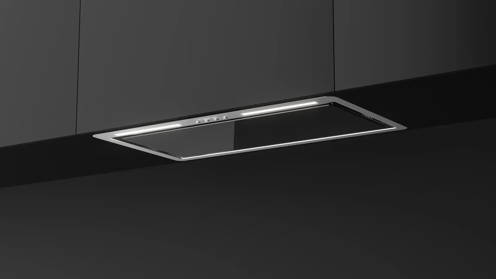 Teka GFL 57651 EOS BK Built-in Kitchen Hood, Perimeter Extraction, Stainless Steel and Black Glass, 3+1 Speed, A+ Energy Class, 735 m3/h Airflow