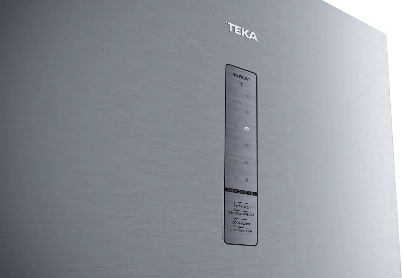Congelator vertical Teka RSF 75640 SS, Full No Frost, Capacitate 273L, Clasa Energetică E, 4 Stele, Inox, Control Touch, Dimensiuni 185x59.5x61.8 cm