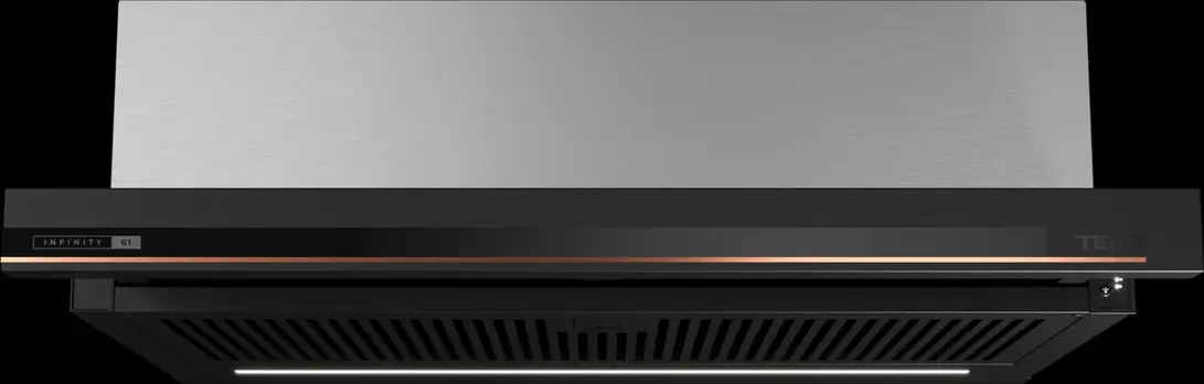 Teka CNL 6415 Plus G1 Infinity Built-in Telescopic Hood, 600mm, Matte Black & Copper, EcoPower Motor, A Energy Class, LED Lighting, Glass Front