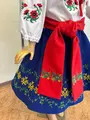 Fustă tradițională națională moldovenească pentru copii Benefis J 0374(4942), Albastru Regal, Materiale Naturale, Broderie Florală, Mărime M