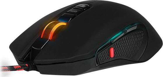 SVEN RX-G955 Programmable Gaming Mouse, Pixart 3050 Sensor, 4000 DPI, 8 Buttons, RGB Backlight, Internal Memory, Braided Cable, Soft-Touch