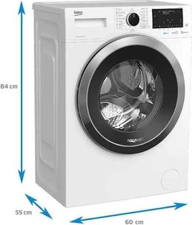 Masina de spalat rufe cu incarcare frontala Beko WVE8783XCOW, Capacitate 8 kg, 1400 rotatii/min, Clasa Energetica A+++, Tehnologie AQUAtech, 60x55x85 cm