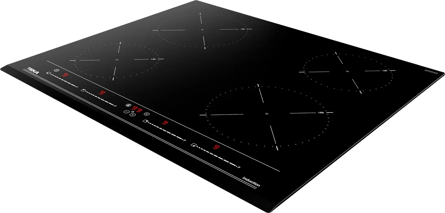 Teka IZC 64010 BK MSS Electric Induction Cooktop, 60 cm, 4 Zones, MultiSlider Touch Control, Power Plus, Child Lock, Black Bevelled Glass